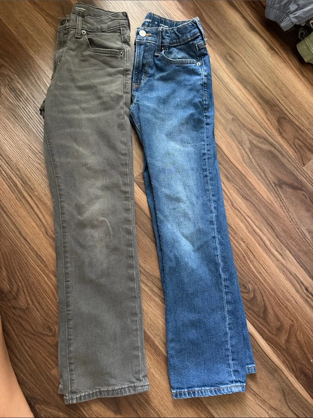 Two Old Navy Boy’s Slim Straight Jeans in Gray and Blue Size 10